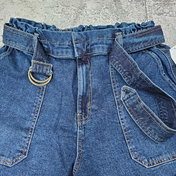 Time and Tru Women Jeans B Wide Legs Jeans W/ Belt Blue Cotton Denim Size 12 - Picture 8 of 11
